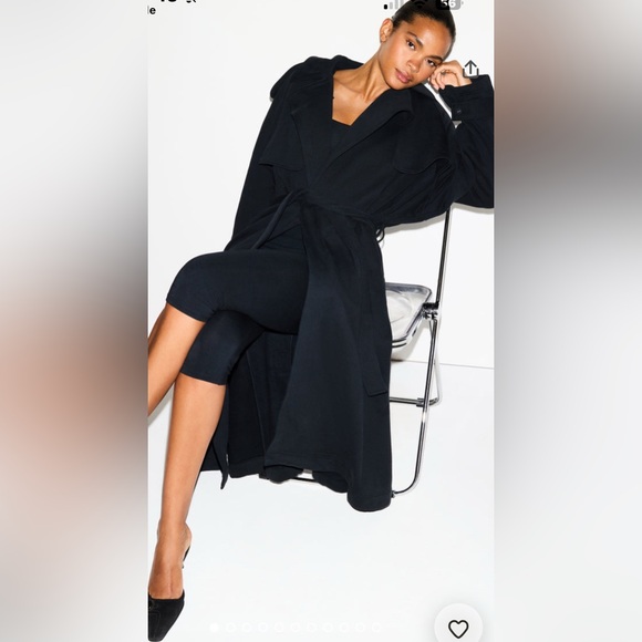 NWT SKIMS Boyfriend Fleece Trench Coat - Onyx **NEW STYLE** on Website for $248 - Picture 1 of 10